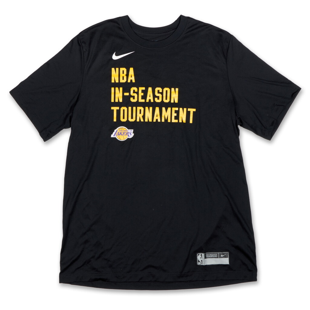 View full screen - View 1 of Lot 67. Cam Reddish Los Angeles Lakers 2023-24 In-Season Tournament Quarterfinals City Edition Warmup Top.