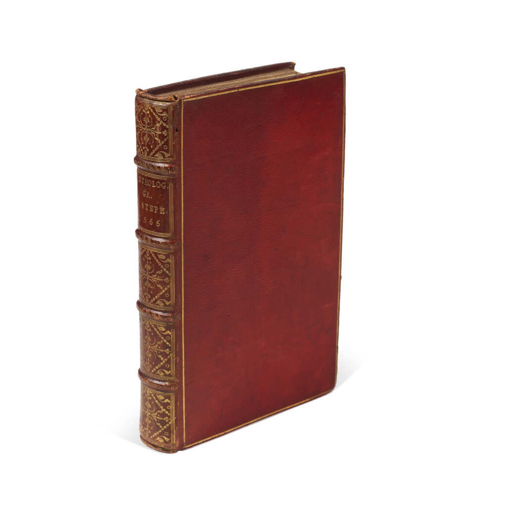 View full screen - View 1 of Lot 14. Anthologia graeca Planudea, Geneva, Estienne, 1566, later red morocco.