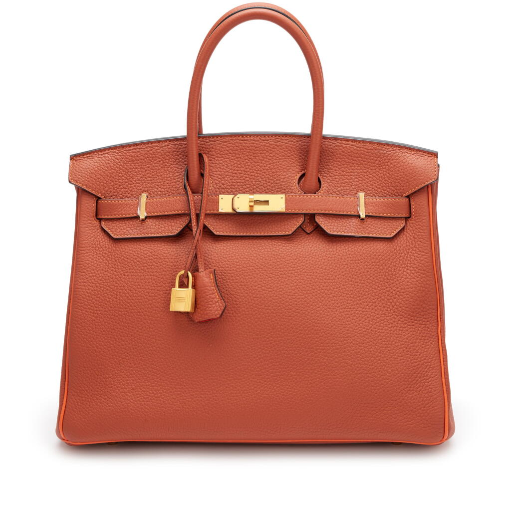 View full screen - View 1 of Lot 178. Cuivre and Orange H Togo Verso HSS Birkin 35 Brushed Gold Hardware, 2016.