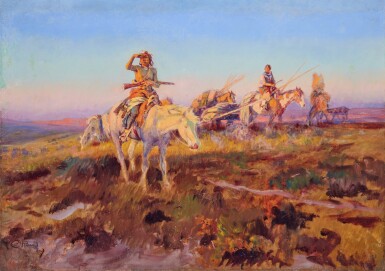 View full screen - View 1 of Lot 69. Indian Man & Woman on Horses.