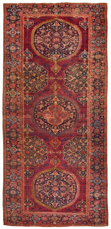 View full screen - View 1 of Lot 91. A Large Oushak Medallion Carpet, West Anatolia, 17th Century .