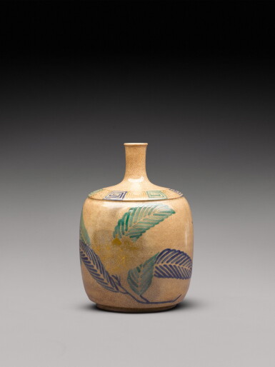 View full screen - View 1 of Lot 294. A Japanese Kiyomizu ware sake flask, Edo period, 19th century.