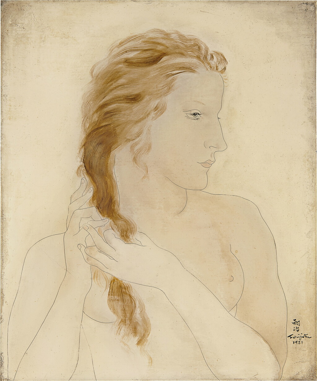 View full screen - View 1 of Lot 44. Léonard Tsuguharu Foujita 藤田嗣治 | Portrait de jeune femme 年輕女子肖像.