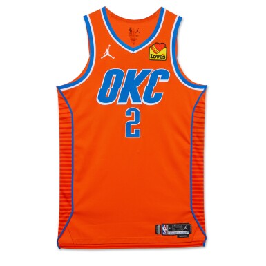 View full screen - View 1 of Lot 2. Shai Gilgeous-Alexander ‘10,000 Points Milestone’ Oklahoma City Thunder 2024-2025 Game Worn Statement Edition Jersey | Fastest Player in OKC History to Reach 10,000 Points | Matched to 2 Games.