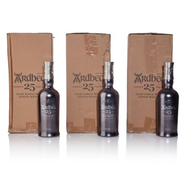 View full screen - View 1 of Lot 20. Ardbeg 25 Year Old 46.0 abv NV (3 Bottles 70cl).
