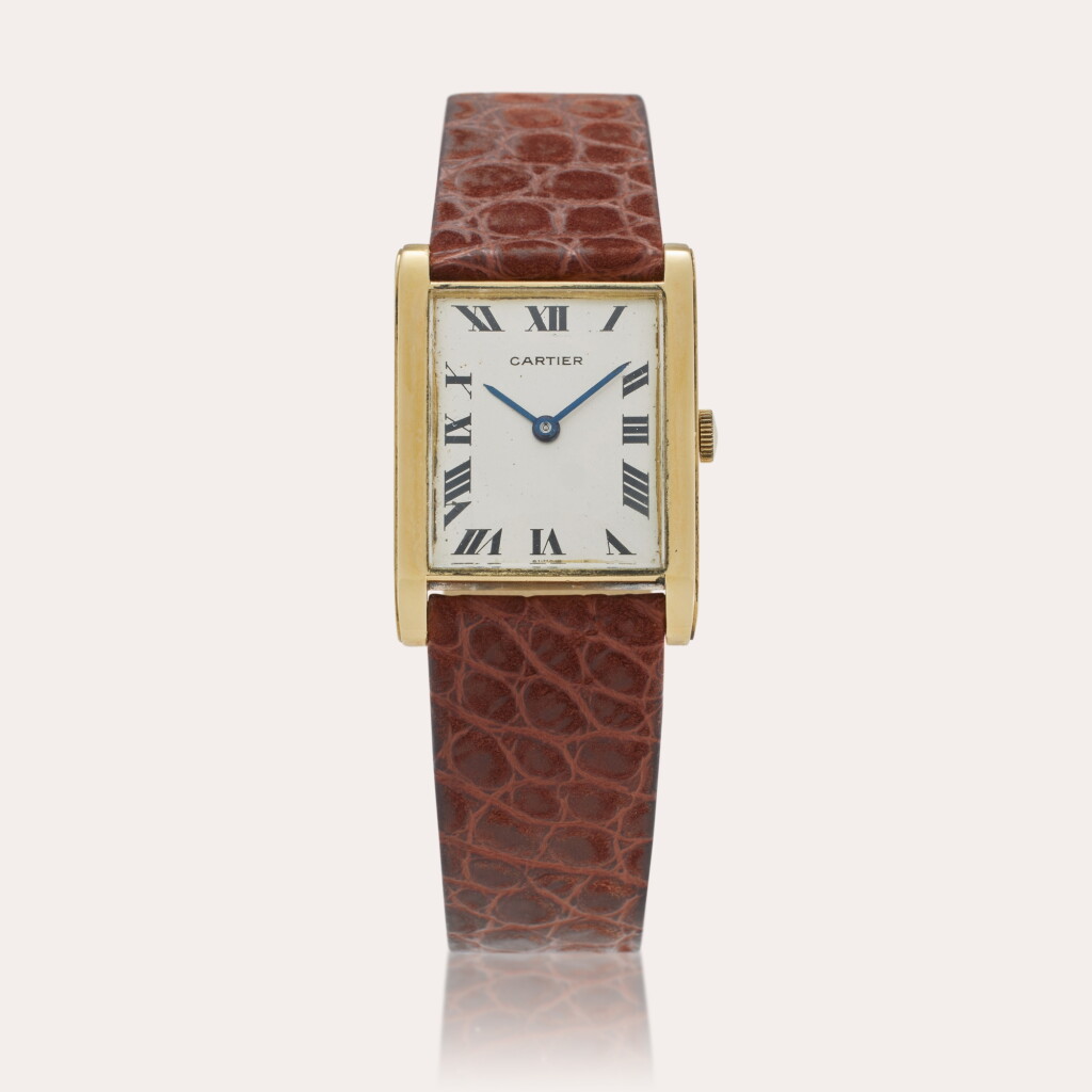 View full screen - View 1 of Lot 76. Tank | A yellow gold wristwatch with eagle beak lugs, Circa 1965.