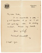 CHURCHILL | Autograph letter signed, to Neville Duke, 7 September 1952