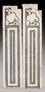 A pair of Mughal pietra dura marble panels, North India, Agra region, circa 1630-40