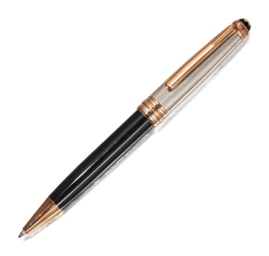 View full screen - View 1 of Lot 116. MONTBLANC | A LIMITED EDITION RESIN AND STERLING PLATED BALLPOINT PEN, CIRCA 2000.
