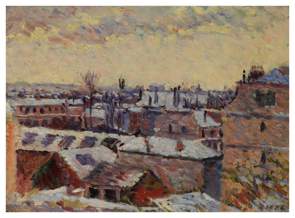 View full screen - View 1 of Lot 11. MAXIMILIEN LUCE | LA RUE DENFERT, LES TOITS SOUS LA NEIGE.