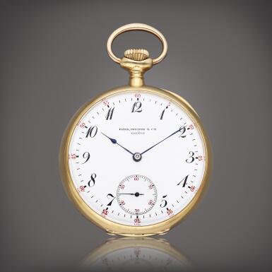 View full screen - View 1 of Lot 53. Retailed by Kolter Bros., Beaumont, Texas: A yellow gold open faced keyless watch, Circa 1900.