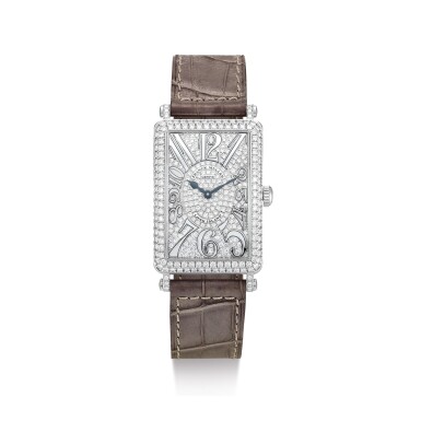 View full screen - View 1 of Lot 8143. FRANCK MULLER | LONG ISLAND, REFERENCE 952 QZ D CD A WHITE GOLD AND DIAMOND-SET WRISTWATCH, CIRCA 2000.