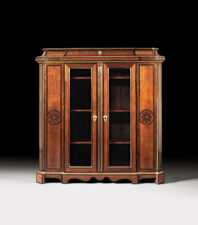 View full screen - View 1 of Lot 163. A RÉGENCE AMARANTH, EBONY AND BRASS INLAID BOOKCASE, CIRCA 1720 | ARMOIRE-BIBLIOTHÈQUE EN PLACAGE D’AMARANTE, FILETS D'ÉBÈNE ET DE LAITON D’ÉPOQUE RÉGENCE, VERS 1720.