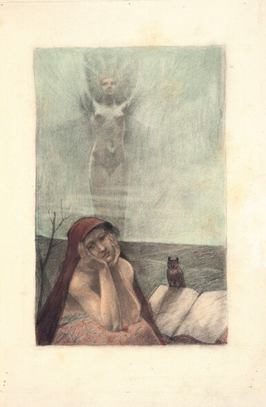 View full screen - View 1 of Lot 255. RASSENFOSSE – BAUDELAIRE. Les Fleurs du mal. 1899. Très beau dessin original de Rassenfosse..