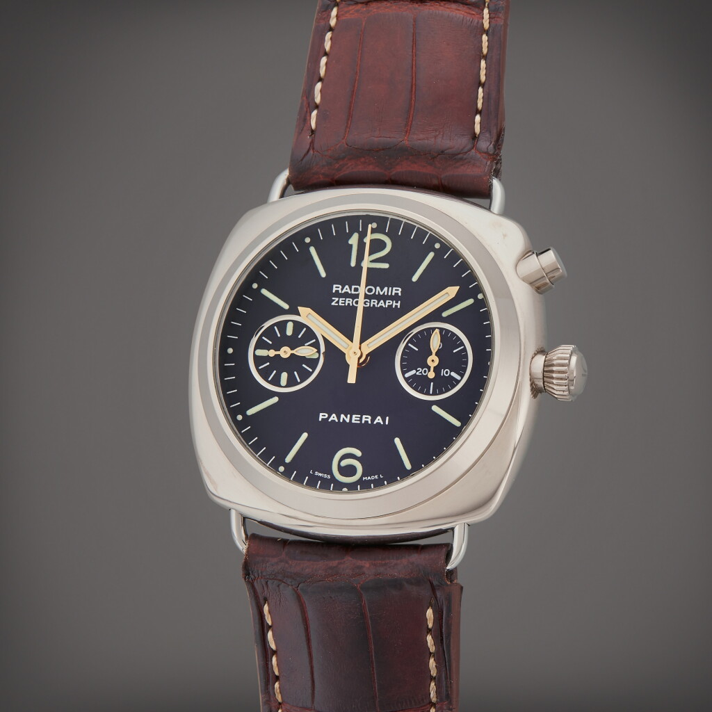 View full screen - View 1 of Lot 29. Reference PAM00067 Radiomir Zerograph | A limited edition white gold monopusher chronograph wristwatch, Circa 2000 | The Hammer Collection.