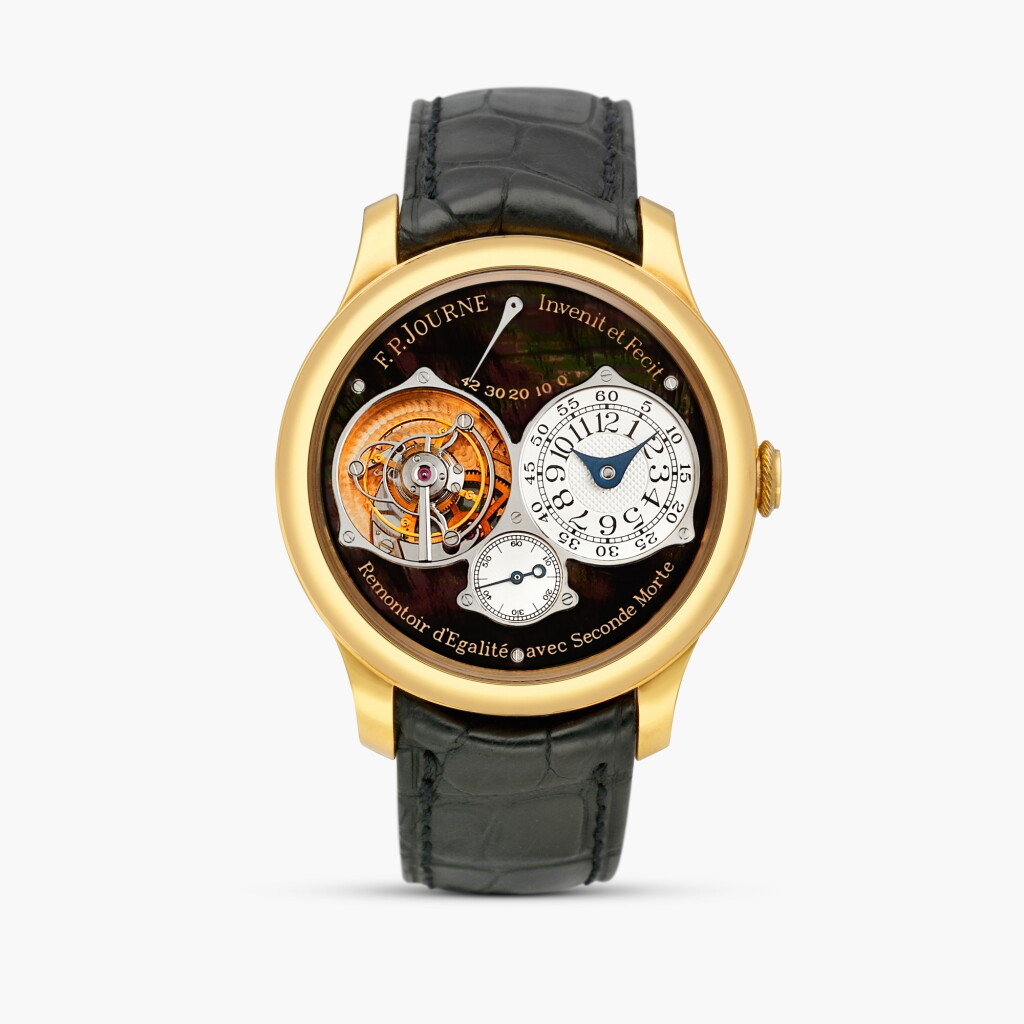 View full screen - View 1 of Lot 2400. Tourbillon Souverain | An important limited edition pink gold tourbillon wristwatch with black mother-of-pearl dial, constant force remontoire, dead beat seconds and power reserve indication, Made to commemorate the 50th anniversary of Sincere Fine Watches, Circa 2005.