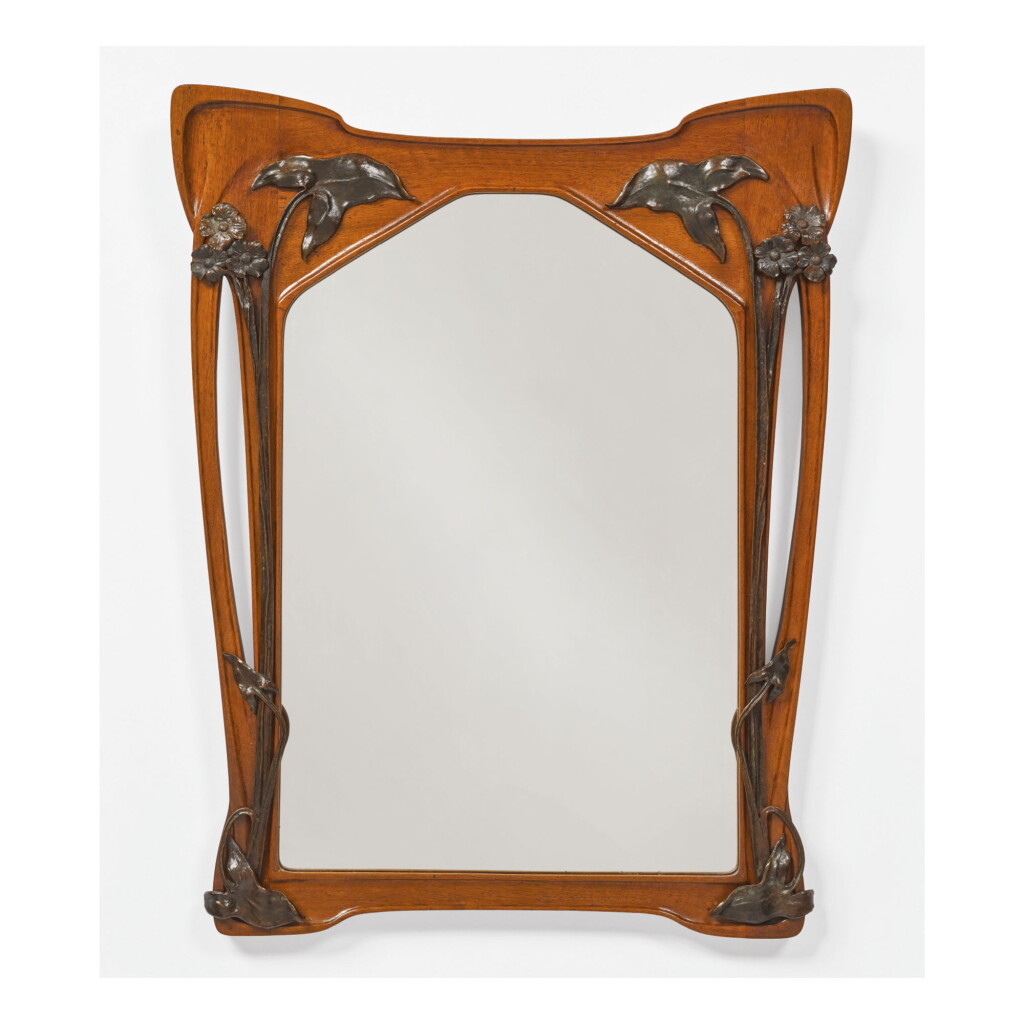 View full screen - View 1 of Lot 92. EDGAR BRANDT | “ARROWROOT” MIRROR.
