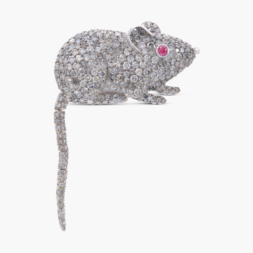 View full screen - View 1 of Lot 775. Diamond and Ruby Brooch.