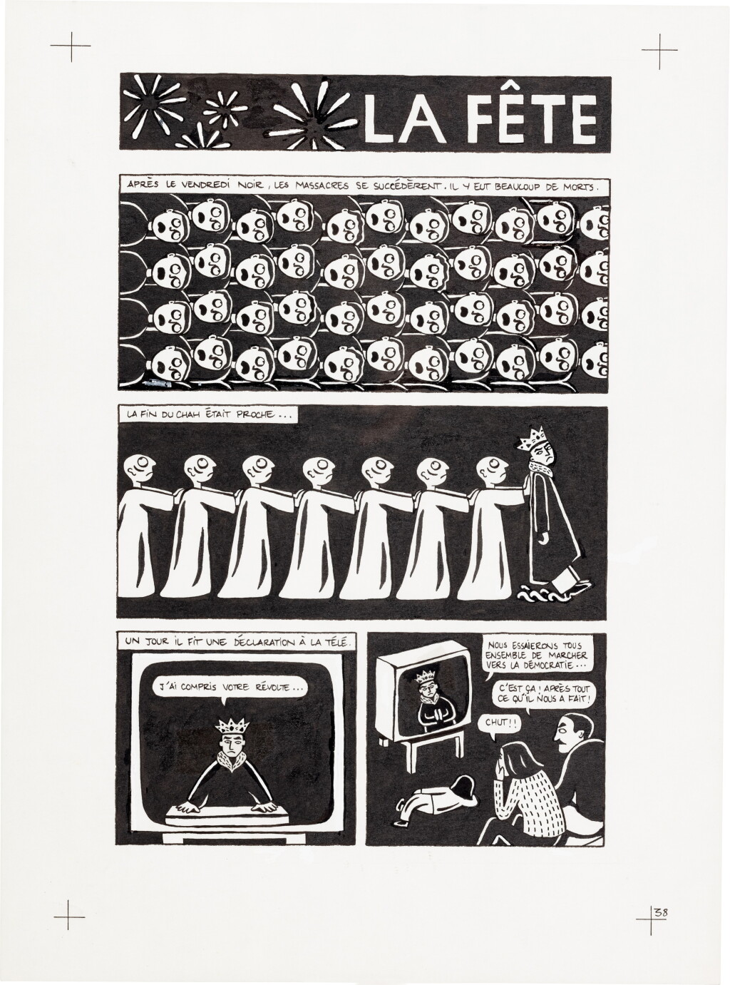 View full screen - View 1 of Lot 38. Persepolis (Original Book Art, page 38).