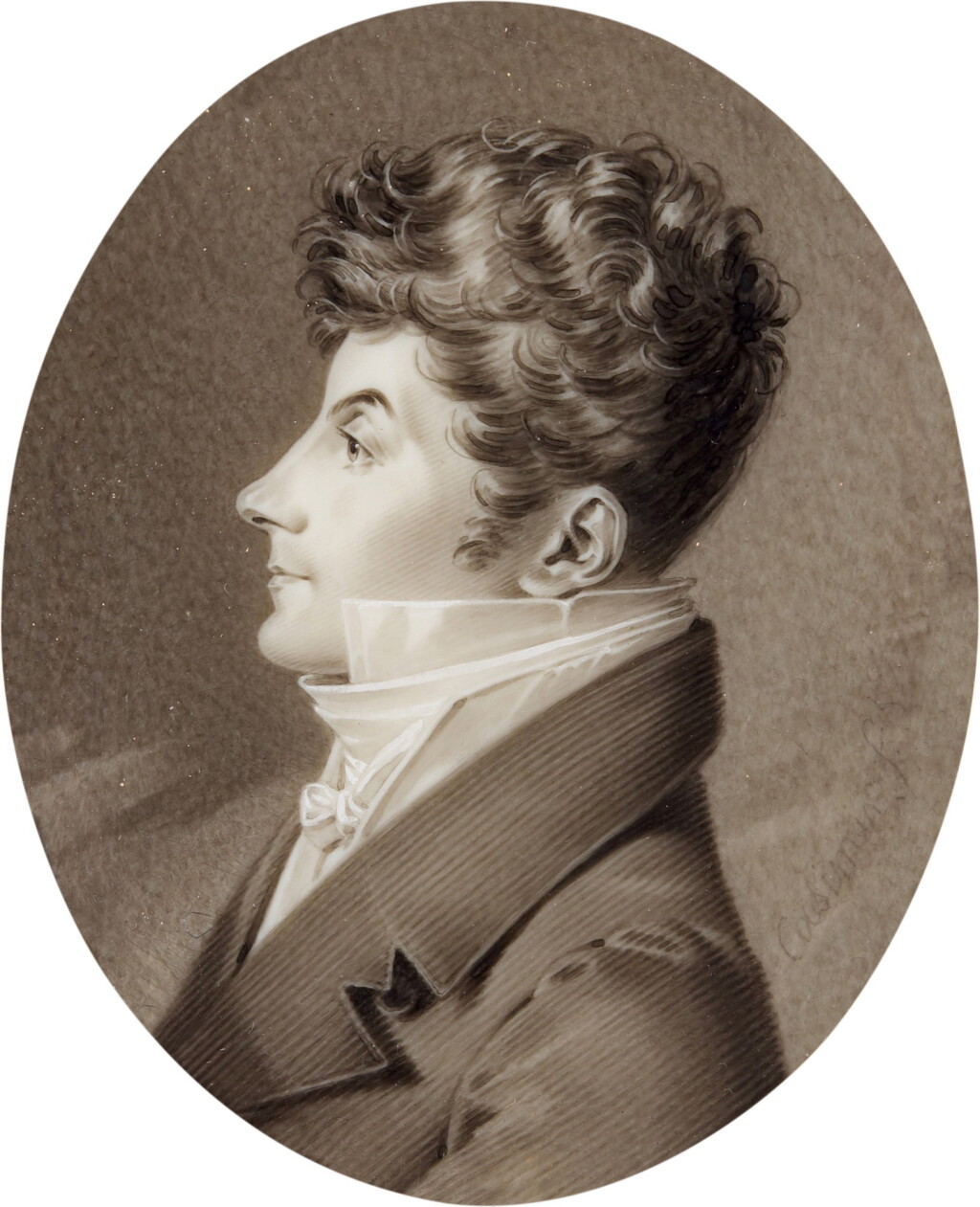 View full screen - View 1 of Lot 252. JEAN-JACQUES KARPFF, CALLED CASIMIR | PORTRAIT OF JEAN-PHILIPPE BRONNER, IN PROFILE, CIRCA 1810.