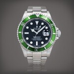 Submariner 'Kermit Flat 4', reference 16610LV Montre bracelet en acier avec date | Stainless steel wristwatch with date and bracelet Vers 2003 | Circa 2003