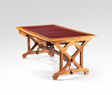 View full screen - View 1 of Lot 159. A walnut desk, early 20th century | Bureau en noyer, début du XXe siècle.