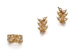 BUCCELLATI AND GIANMARIA BUCCELLATI | GOLD AND DIAMOND RING AND PAIR OF EAR CLIPS | 布契拉提 及 吉安馬里亞 • 布契拉提 | 18K金 及 鑽石戒指及耳環一對