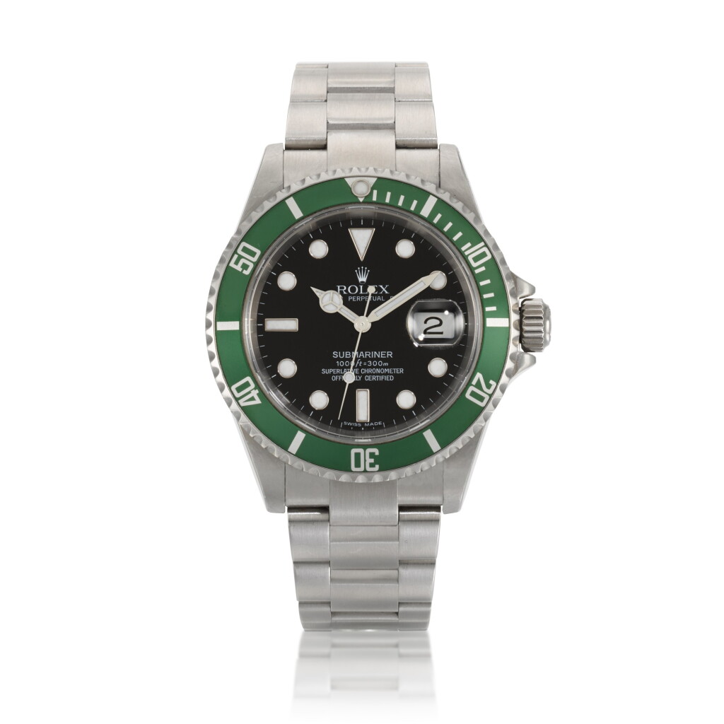 View full screen - View 1 of Lot 9. 'Kermit' Submariner Ref. 16610 Stainless Steel Wristwatch With Date And Bracelet Circa 2006.
