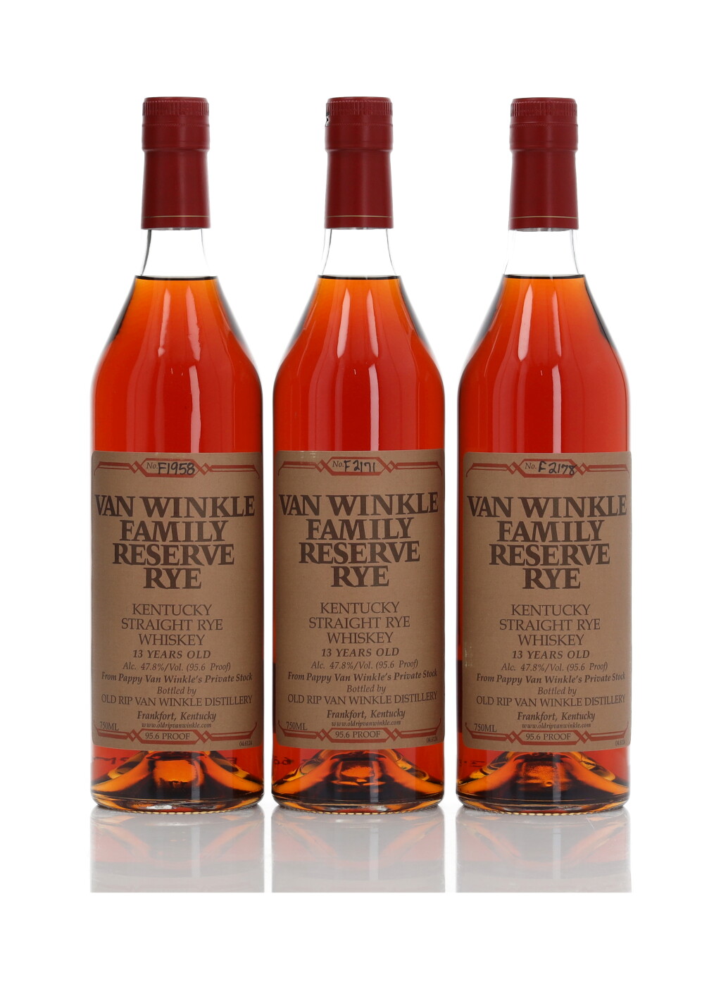 View full screen - View 1 of Lot 21. Van Winkle 13 Year Old Family Reserve Rye 95.6 Proof NV (3 Bottles 75cl).