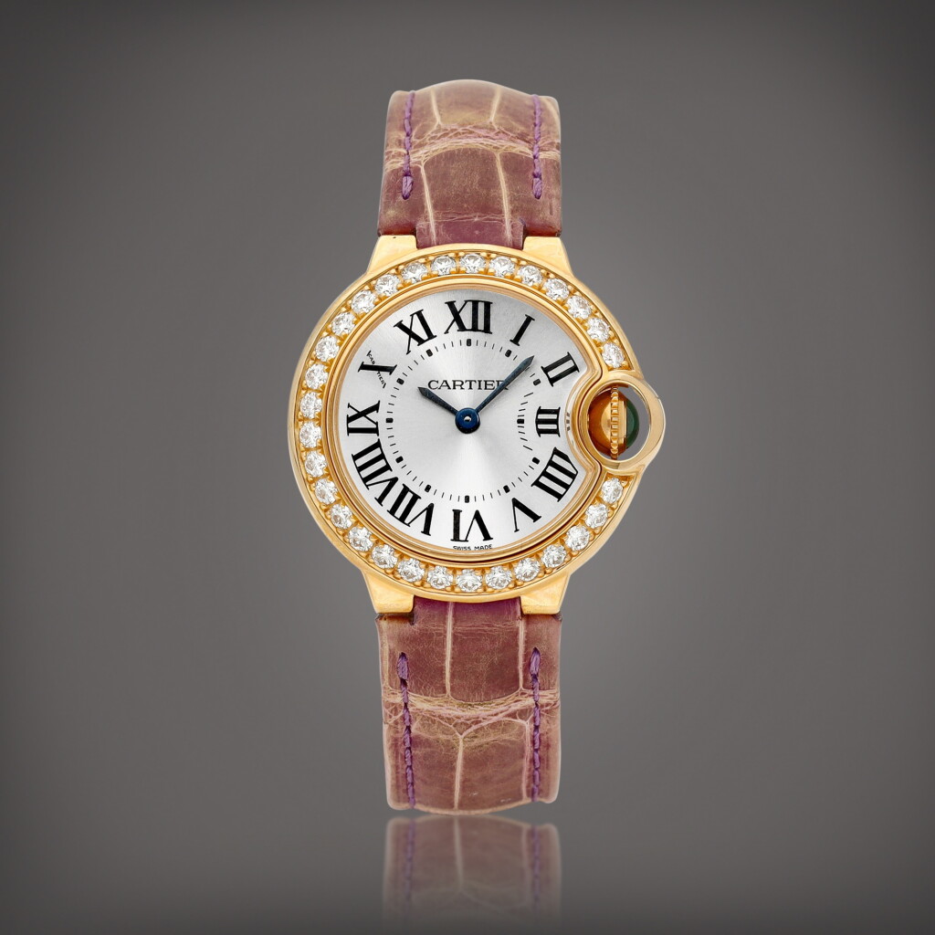 View full screen - View 1 of Lot 2215. Ballon Bleu, Reference 3007 | A pink gold and diamond-set wristwatch, Circa 2014 | 卡地亞 | Ballon Bleu 型號3007 | 粉紅金鑲鑽石腕錶,約2014年製.