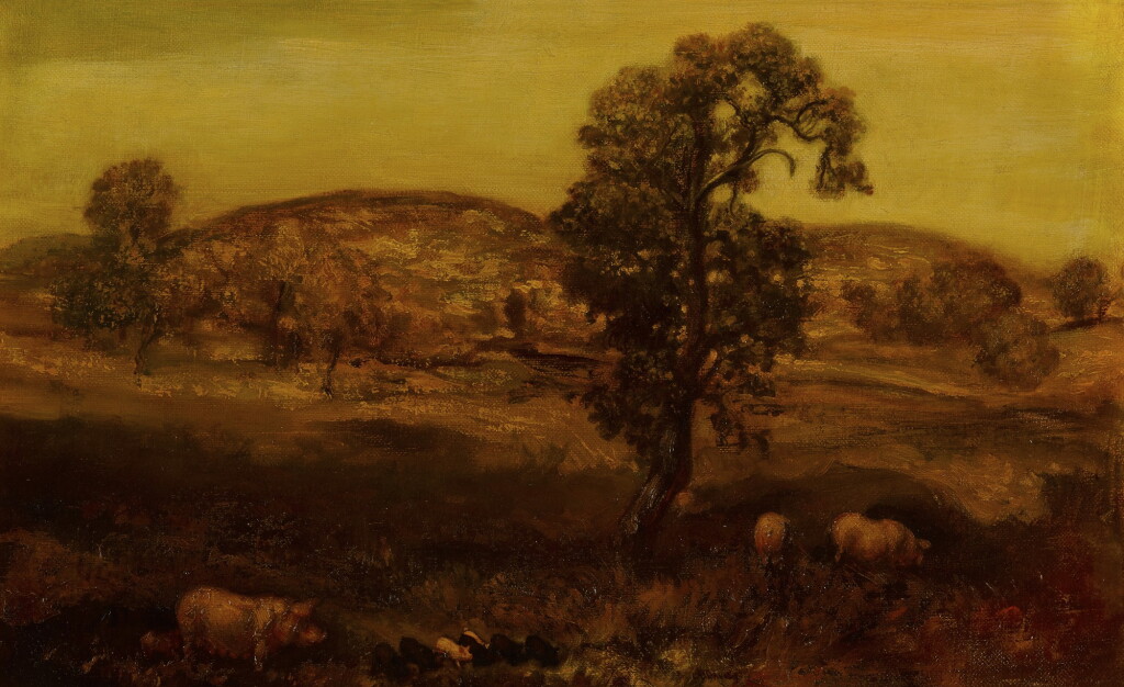 View full screen - View 1 of Lot 98. Landscape with Pigs (Autumn Landscape).