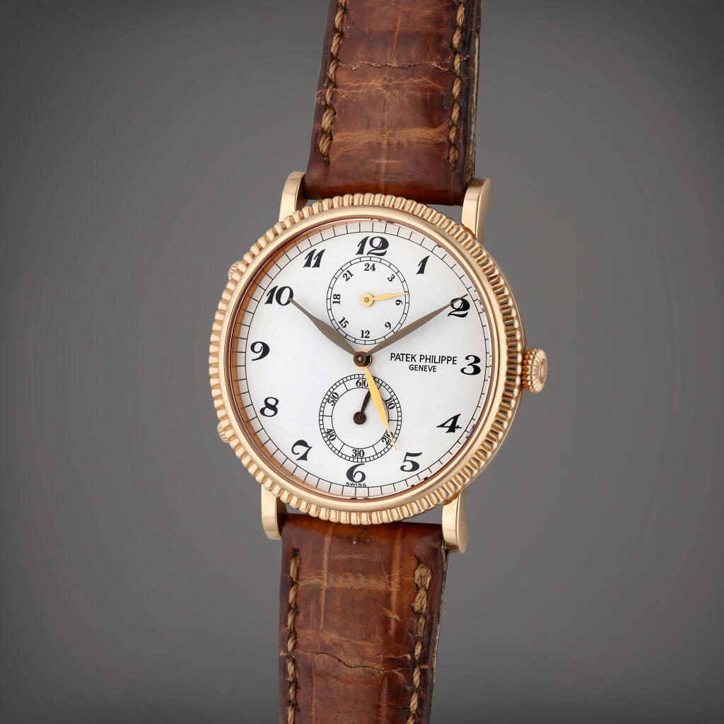 View full screen - View 1 of Lot 235. Reference 5034R-001 Travel Time | A pink gold dual time wristwatch with 24 hour indication, Circa 2000.