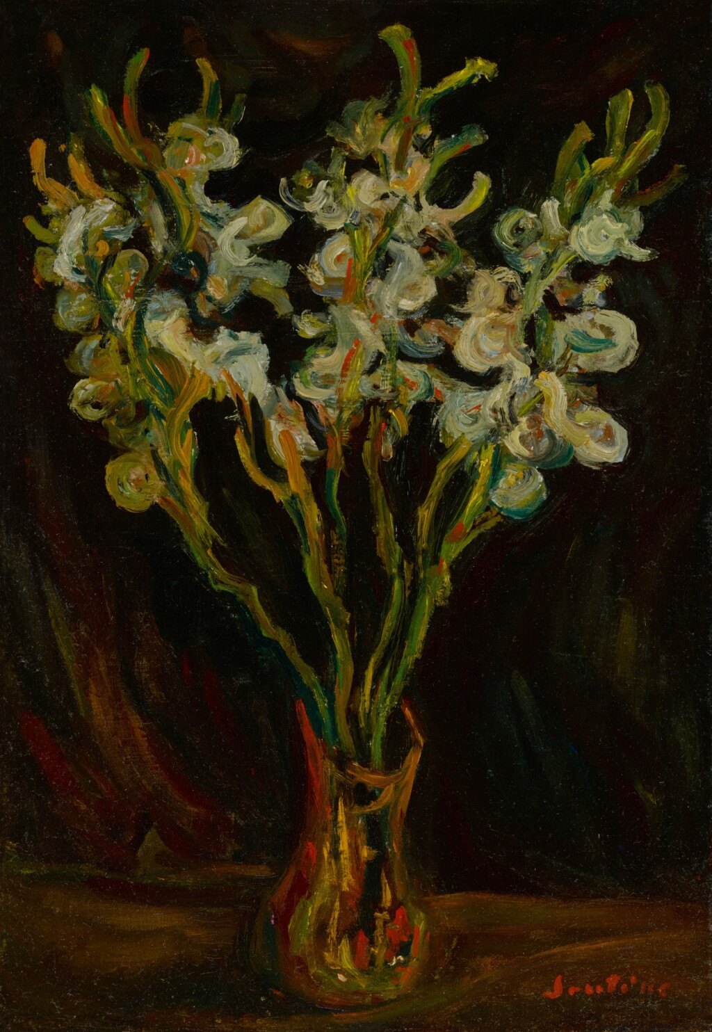 View full screen - View 1 of Lot 169. Glaïeuls blancs dans un vase.