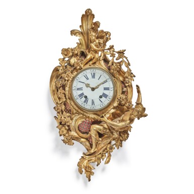View full screen - View 1 of Lot 54. A Louis XV Gilt-Bronze Cartel Clock, Circa 1750.