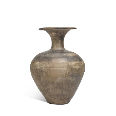View full screen - View 1 of Lot 389. A grey pottery jar, Han dynasty | 漢 灰陶壺.