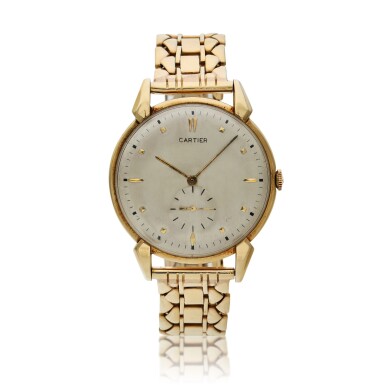 View full screen - View 1 of Lot 254. Reference 44855 A yellow gold wristwatch, Circa 1950.