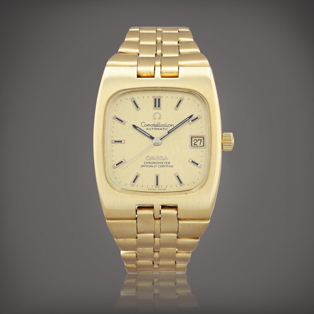 View full screen - View 1 of Lot 478. Constellation, reference 166.059 Montre bracelet en or jaune avec date | Yellow gold wristwatch with date and bracelet Vers 1969 | Circa 1969.