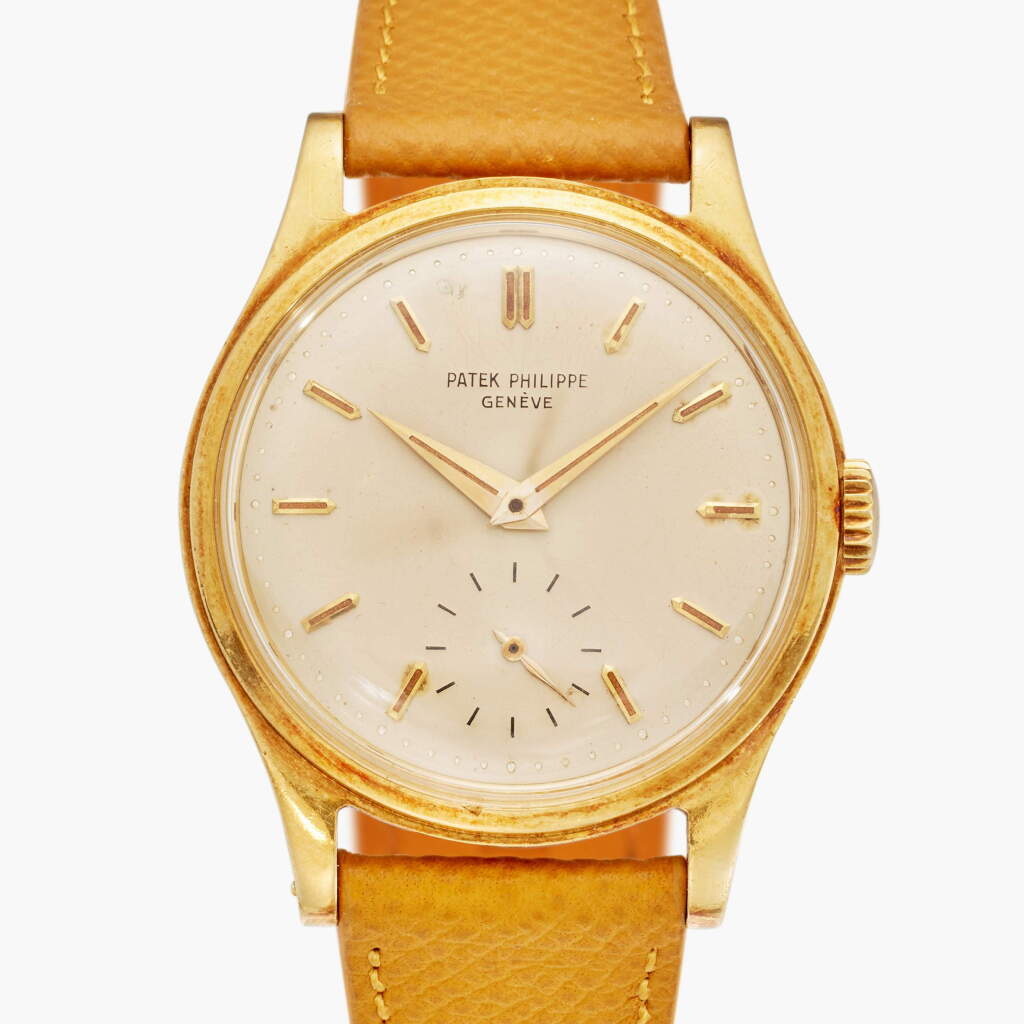 View full screen - View 1 of Lot 24. Reference 2509 Calatrava | A yellow gold wristwatch, Made in 1959.