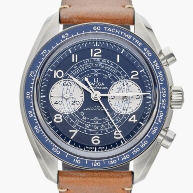 View full screen - View 1 of Lot 613. Reference 329.32.43.51.03.001 Speedmaster Chronoscope | A stainless steel chronograph wristwatch, Circa 2024.