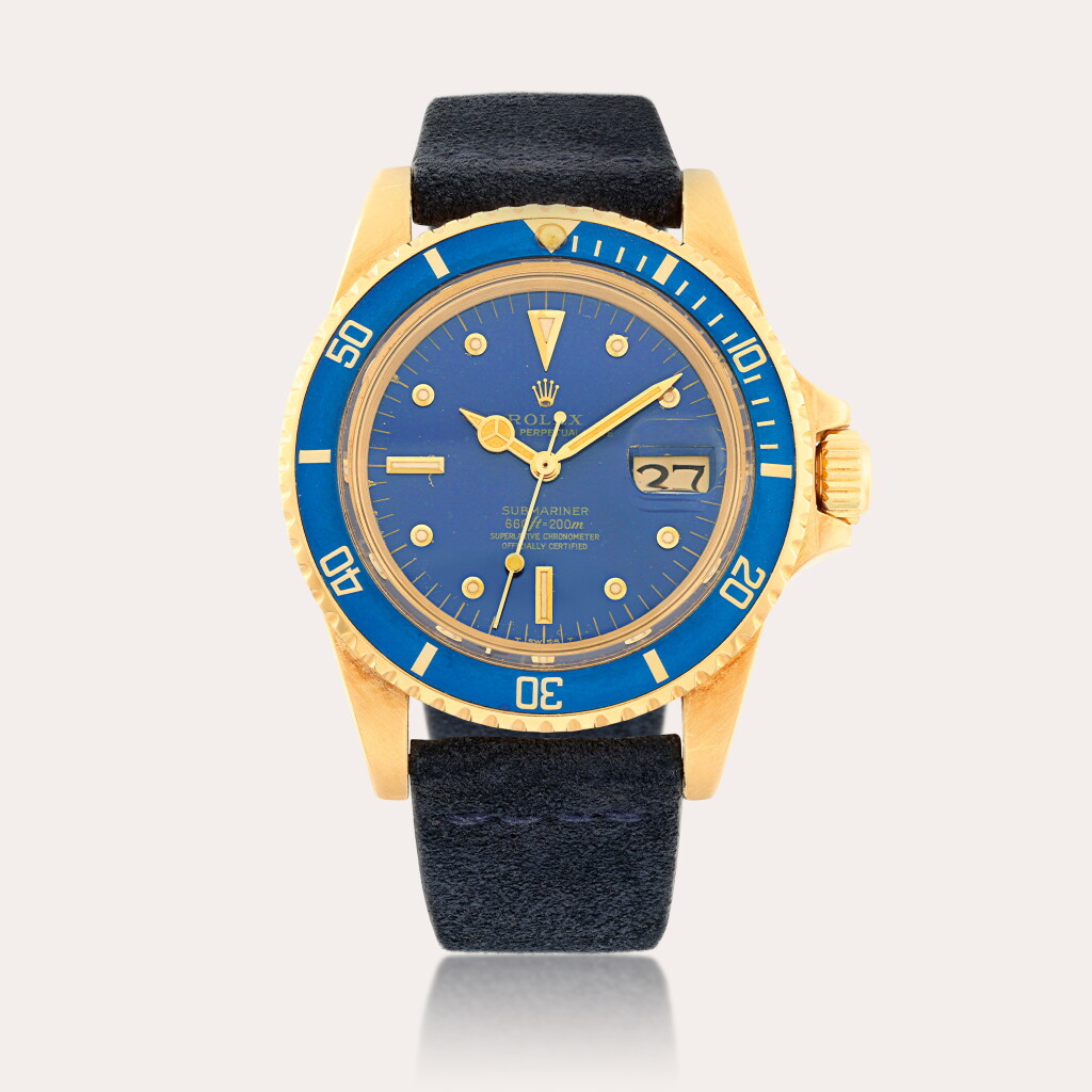 View full screen - View 1 of Lot 180. Submariner, Reference 1680 | A yellow gold wristwatch with date | Circa 1979.