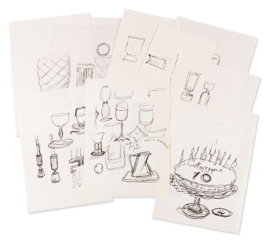 View full screen - View 1 of Lot 232. Ten original sketches.