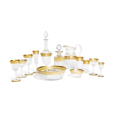 View full screen - View 1 of Lot 80. A SAINT LOUIS 'THISTLE GOLD' PATTERN STEMWARE SERVICE, 20TH CENTURY.