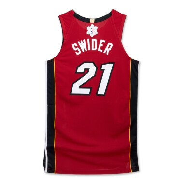 View full screen - View 1 of Lot 95. Cole Swider ‘Christmas Day’ Miami Heat 2023-2024 Game Worn Statement Edition Jersey .