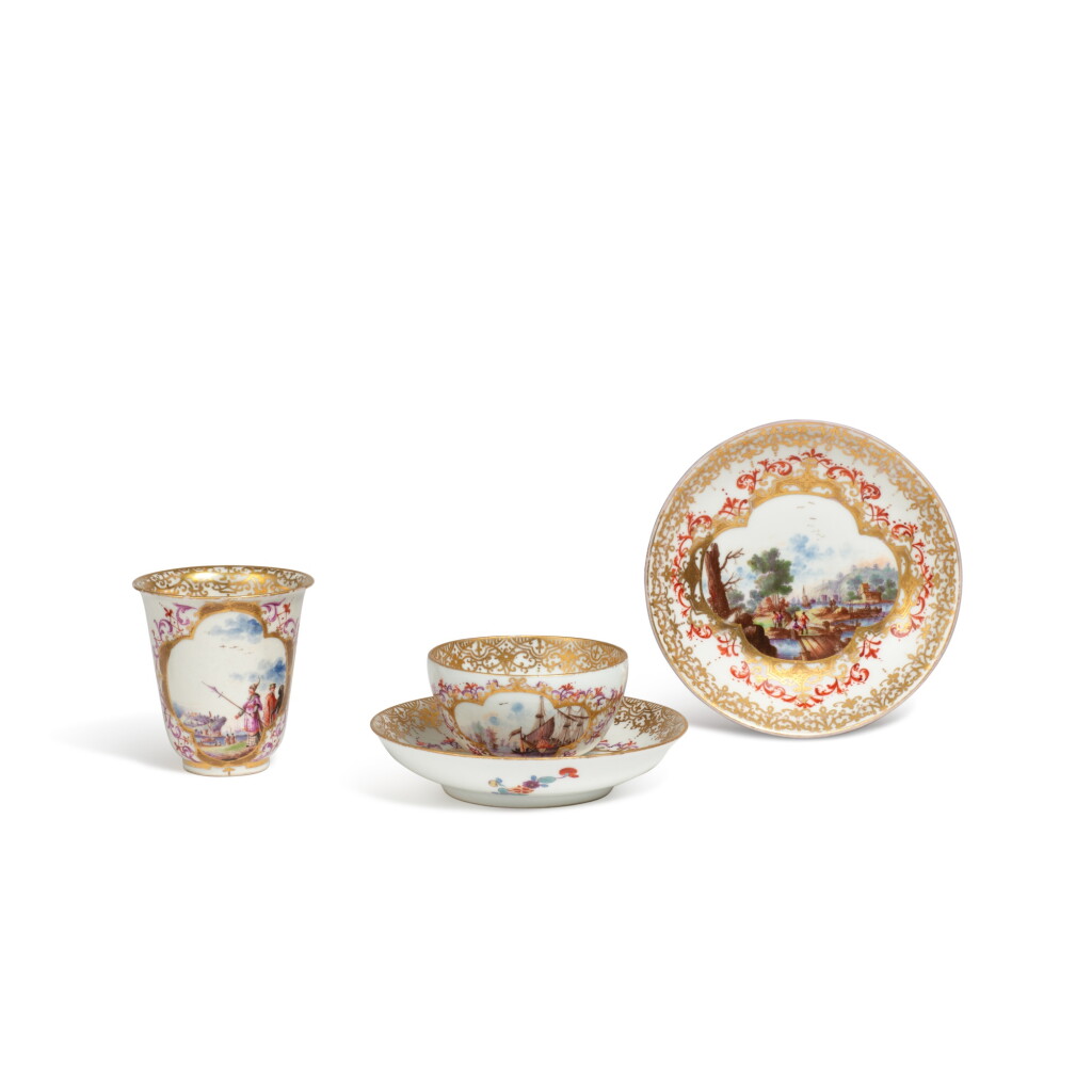 View full screen - View 1 of Lot 555. A Meissen porcelain teabowl and saucer, circa 1735.