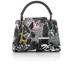 Artycapucines Printed Stitched Leather Bag PM in Calfskin Leather and Pink, Black and White Hardware, 2019