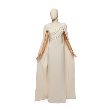 View full screen - View 1 of Lot 6. Off -White Crêpe Evening Gown with Matching Cape, Fall - Winter 2012-13.