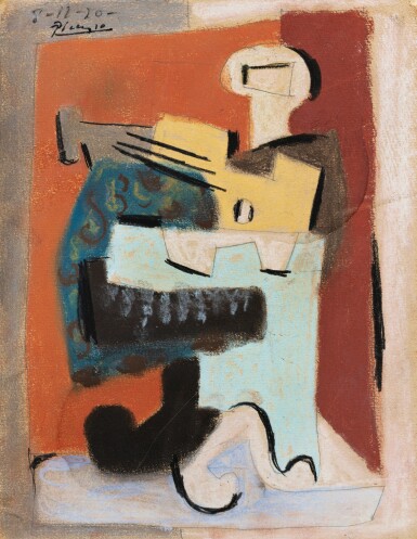 View full screen - View 1 of Lot 17. PABLO PICASSO | VIOLON ET COMPOTIER SUR UN GUÉRIDON.