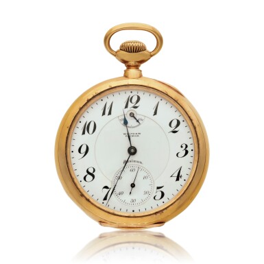 View full screen - View 1 of Lot 114. Premier Maximus, A yellow gold open-faced watch with up-and-down indication, Circa 1908.