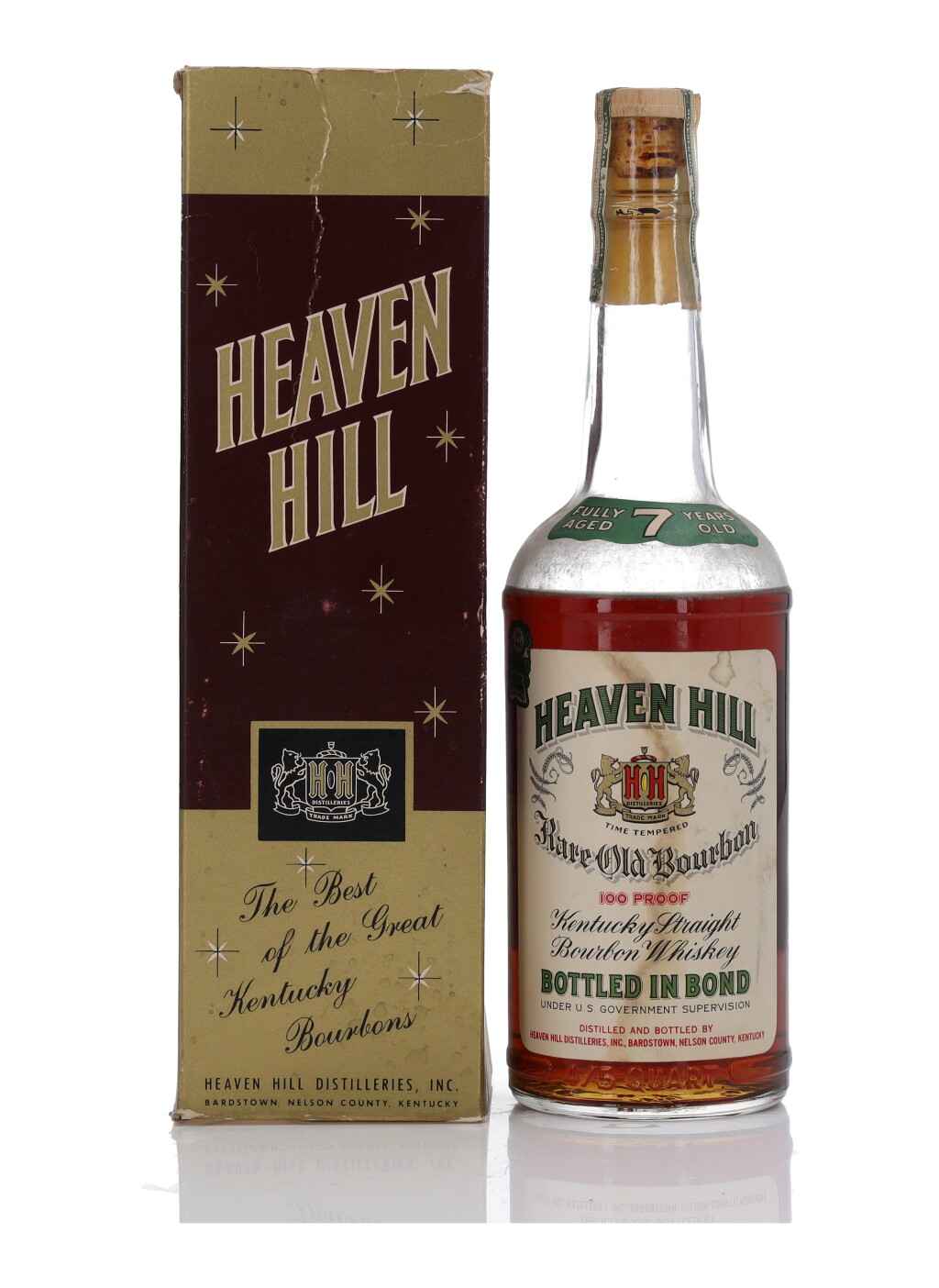 View full screen - View 1 of Lot 1091. Heaven Hill 7 Year Old Bottled In Bond 100 Proof 1947 (1 Bottle 4/5 Quart).