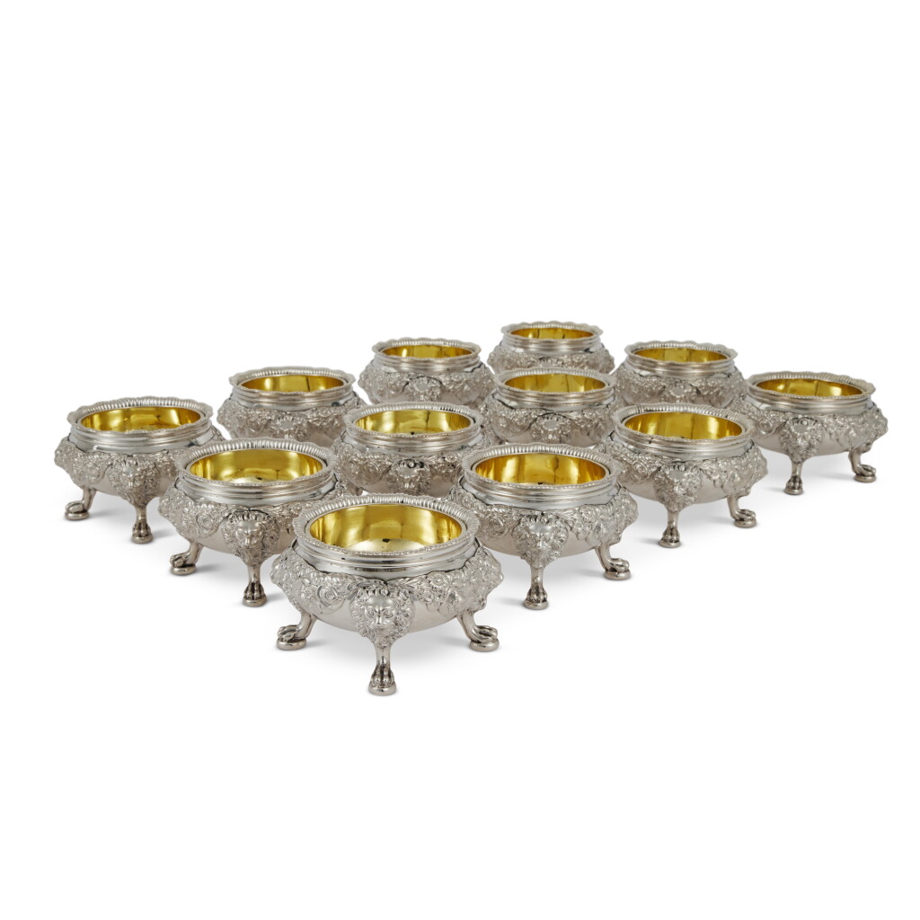 View full screen - View 1 of Lot 124. A Set of Twelve Regency Silver Salt Cellars, Robert Garrard, London, 1814.